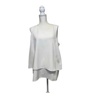 Diane Gilman DG2 White Sleeveless Blouse Women's Size Extra Large